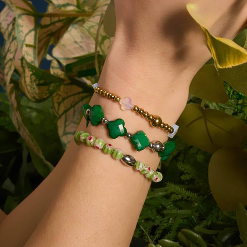 Kleeblatt im Mondschein | Gold | Kleeblatt-Essenz-Armband